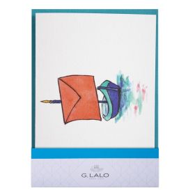 G. Lalo - Watercolor Foldover Cards - Straight-Edge - 4 1/4 x 6" - Lagoon Boat