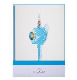 G. Lalo - Watercolor Foldover Cards - Straight-Edge - 4 1/4 x 6" - Lagoon Ink Pot