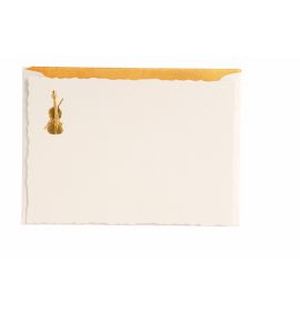 #635/40 G. Lalo Versailles Sets Gold Engrave Deckle-Edged Cards & Envelopes 4 1/4 x 6 White Cello