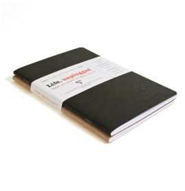 Clairefontaine - Duo - Staplebound - Lined - 48 Sheets - 5 3/4 x 8 1/4" - Black/Tan