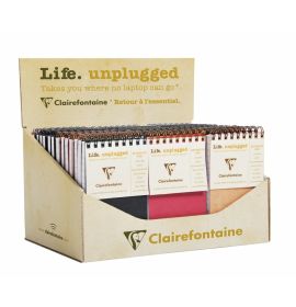 #78206 Clairefontaine Basic The Reporter Wirebound Elastic Closure 3x5 Ruled Assorted colors 60 sheets
