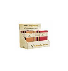 #79106 Clairefontaine Basic Roadbook Glued Spine Elastic Closure 3 1/2 x 5 1/2 Ruled Assorted colors 64 sheets