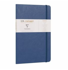 #791164 Clairefontaine Basic Roadbook Glued Spine Elastic Closure 3 1/2 x 5 1/2 Ruled Blue 64 sheets