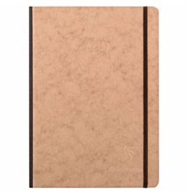 Clairefontaine - Basic Notebook - Clouthbound - Elastic Closure - Dot Grid - 96 Sheets - 6 x 8 1/4" - Tan
