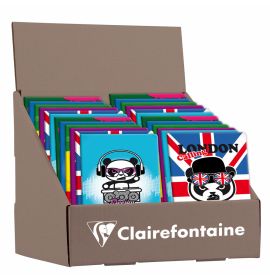 #812275 Clairefontaine Panda Boo Notebook Collection A7 Stapleboundbound, Lined, Assorted Designs in a Display