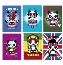 #812283 Clairefontaine Panda Boo Notebook Collection A4 Wirebound, Lined, Assorted Designs