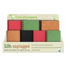 #819 Clairefontaine Basic Notebooks Display 18 x 5 x 13 Lined Assorted Covers Display