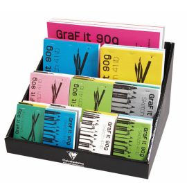 #84281 Clairefontaine Graf it Countertop Cardboard Display 20 x 17 x11 3/4 includes:45 Assorted Sketch Pads