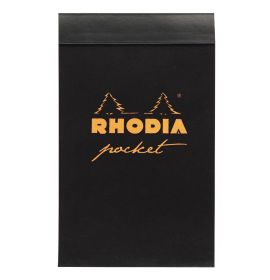 Rhodia - Pocket Notepad - Black - 3 x 4 3/4" - Dot Grid - 40 Sheets