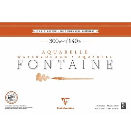 Clairefontaine - Fontaine Watercolor - Hot Pressed - 300g - Block - 20 Sheets - 11 1/8 x 20"