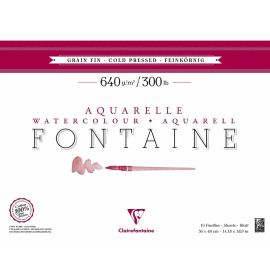 Clairefontaine - Fontaine Watercolor - Cold Pressed - 640g - Block - 10 Sheets - 11 1/8 x 18 7/8"