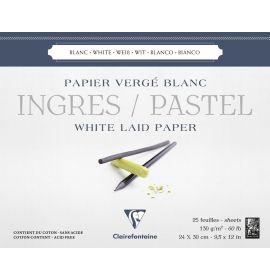 Clairefontaine - Ingres Pastel Paper - 130g - Glued Pad - 25 Sheets - 9 1/2 x 12"