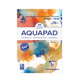 Clairefontaine - Aquapad - Watercolor Paper - Medium Fine Grain - 100% Cellulose - 70 Sheets - A5