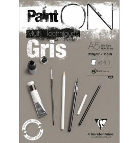 Clairefontaine PaintOn! - 30 sheets - 6 x 8 - Gray Paper