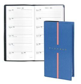 Quo Vadis 2025 Biweek - Weekly Planner - 12 Months, Jan. to Dec. -  3 1/2 x 6 3/4" - Smooth Faux Leather Billy Blue