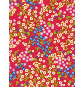 #FD20/383 Decopatch Red w/Small White,Blue Flowers Pack of 20 sheets of 1 design Decoupage paper 11 3/4 x 15 3/4 20