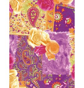 #FD20/385 Decopatch Purple/Yellow Prin Pack of 20 sheets of 1 design Decoupage paper 11 3/4 x 15 3/4 20