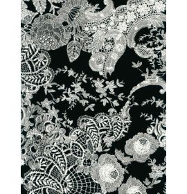 #C/435 Decopatch Black White Floral China 3 sheets of 1 design Decoupage paper 11 3/4 x 15 3/4 3