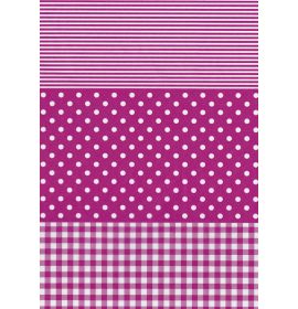 #C/486 Decopatch Pink Dots / Checks 3 sheets of 1 design Decoupage paper 11 3/4 x 15 3/4 3