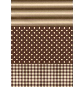 #FD20/487 Decopatch Brown Checkered Dots Pack of 20 sheets of 1 design Decoupage paper 11 3/4 x 15 3/4