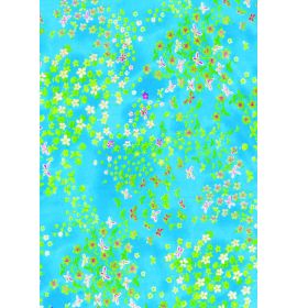 #C/499 Decopatch Turquoise Flower 3 sheets of 1 design Decoupage paper 11 3/4 x 15 3/4 3
