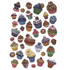 #FD20/561 Decopatch Cupcakes Pack of 20 sheets of 1 design Decoupage paper 11 3/4 x 15 3/4