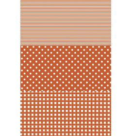 #FD20/596 Decopatch Orange Checkered Dots Pack of 20 sheets of 1 design Decoupage paper 11 3/4 x 15 3/4