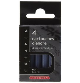 Jacques Herbin - Refillable Brush and Marker Cartridge - Black