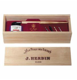 Jacques Herbin - Calligraphy Gift Set - La Perle des Encres - Wooden Box Set
