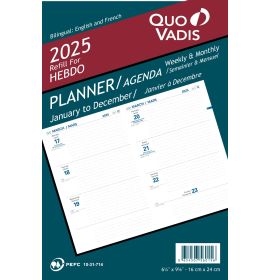 Quo Vadis 2025 Refill For Hebdo Planner