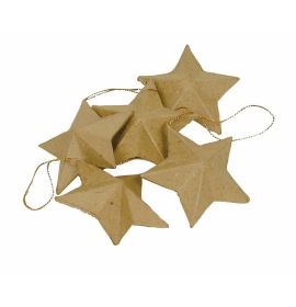 #NO733 Decopatch Holiday Ornaments Papier-Mache Holiday stars (5) 4 to 5 " Decopatch"