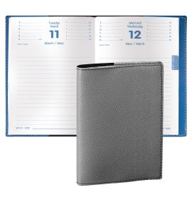 Quo Vadis 2025 Notor Daily Planner 12 Months, Jan. to Dec. 4 3/4 x 6 3/4" Grained Faux Leather Club Gray