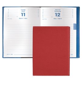 Quo Vadis 2025 Notor Daily Planner 12 Months, Jan. to Dec. 4 3/4 x 6 3/4" Grained Faux Leather Club Red