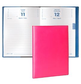 Quo Vadis 2025 Notor - Daily Planner - 12 Months, Jan. to Dec. - 4 3/4 x 6 3/4" - Smooth Faux Leather Soho Raspberry