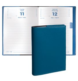 Quo Vadis 2025 Notor Daily Planner 12 Months, Jan. to Dec. 4 3/4 x 6 3/4" Smooth Faux Leather Soho Steel Blue