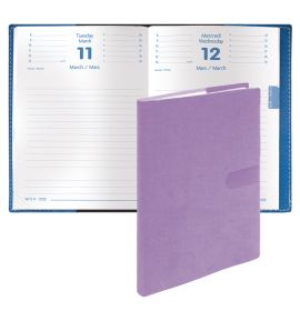 Quo Vadis 2025 Notor Daily Planner 12 Months, Jan. to Dec. 4 3/4 x 6 3/4" Smooth Faux Suede Texas Violet