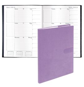 Quo Vadis 2024-2025 Principal - Weekly Planner - 12 Months, Aug. to Jul. - 7 x 9 3/8" - Smooth Faux Suede Texas Violet
