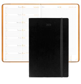 Rhodia Webplanner 2025 Calendar Year - Weekly Planner - 6 1/4 x 9 3/8" - Black Cover