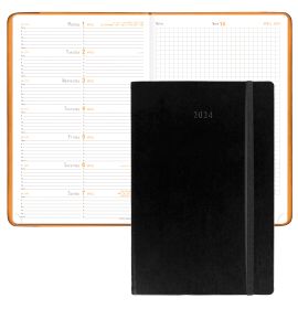 Rhodia Webplanner 2024 Calendar Year - Weekly Planner - 6 1/4 x 9 3/8 - Black Cover