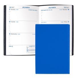 Quo Vadis 2025 Sapa X Weekly Planner 12 Months, Jan. to Dec. 3 1/2 x 5 1/2" Grained Faux Leather Club Blue