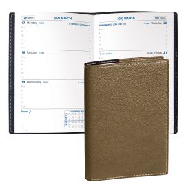 Quo Vadis 2024-2025 Sapa X Academic - Weekly Planner - 12 Months, Aug. to Jul. - 3 1/2 x 5 1/4" - Grained Faux Leather Club Bronze