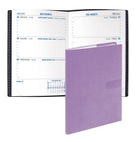 #4614Q5 Quo Vadis 2024 Sapa X Weekly Planner 12 Months, Jan. to Dec. 3 1/2 x 5 1/4" Smooth Faux Suede Texas Violet