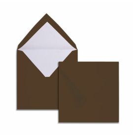#224/14 G. Lalo Open Stock Vergé de France Square Envelopes 6 ½ x 6 ½ Straight edge Chocolate 25 envelopes