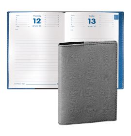 #21219Q4 Quo Vadis 2024 Notor Daily Planner 12 Months, Jan. to Dec. 4 3/4 x 6 3/4" Grained Faux Leather Club Gray