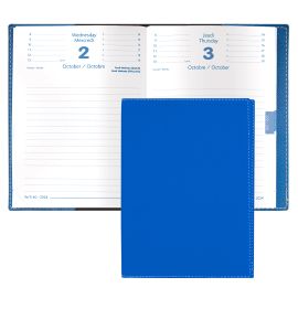 Quo Vadis 2024-2025 Textagenda Daily Planner 12 Months, Aug. to Jul. 4 3/4 x 6 3/4" Grained Faux Leather Club Blue