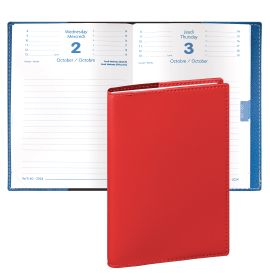 Quo Vadis 2024-2025 Textagenda Daily Planner 12 Months, Aug. to Jul. 4 3/4 x 6 3/4" Smooth Faux Leather Soho Red