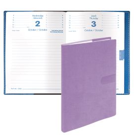 Quo Vadis 2024-2025 Textagenda Daily Planner 12 Months, Aug. to Jul. 4 3/4 x 6 3/4" Smooth Faux Suede Texas Violet