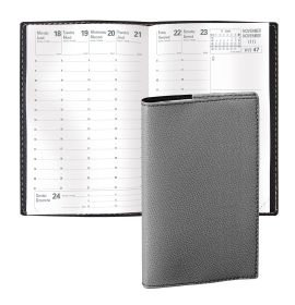 Quo Vadis 2024-2025 University - Weekly Planner - 12 Months, Aug. to Jul. - 4 x 6" - Grained Faux Leather Club Gray